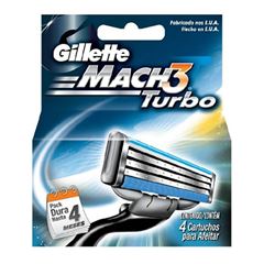 Carga De Laminas De Barbear Gillette Mach3 Turbo 4Und