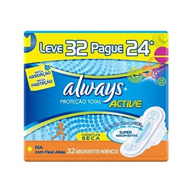 Absorvente Com Abas Seca Maxi Proteção Always Pacote 32 Unidades Leve Mais Pague Menos (7506339325256)
