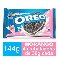Biscoito Oreo Milkshake Morango Mondelez Simples 4X36G