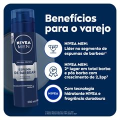 NIVEA MEN ESPUMA DE BARBEAR ORIGINAL PROTECT 200ML