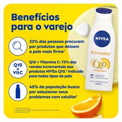 NIVEA Locao Hidratante Firmador Q10 + Vitamina C Todos os Tipos de Pele 200ml