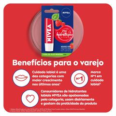 NIVEA Hidratante Labial Morango Shine 4,8 g