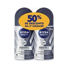 DESODORANTE ROLL-ON INVISIBLE BLACKEWHITE 50% NA 2 UNIDADE  2X50ML