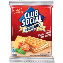 Biscoito Club Social Recheado Queijo, Tomate E Manjericao Club Social Simples 4X26,5G