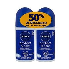 DESODORANTE ROLL ON NIVEA FEM PROTECARE 2X50ML 50%NO2