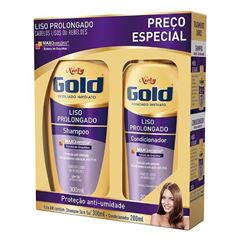 Kit Niely Gold 275+175Ml(Shampoo+Condicionador)Liso Pleno