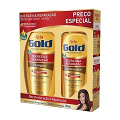 Kit Niely Gold 275+175Ml(Shampoo+Condicionador)Queratina Reparacao