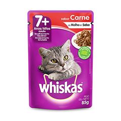 Ração Felina Úmida Em Sachê Whiskas Sabor Carne Para Gatos Adultos +7 85G
