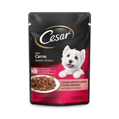 Ração Canina Úmida Em Sachê Cesar Sabor Carne Assada Para Cães Adultos 85G