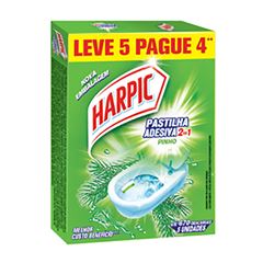 Harpic Pastilha Adesiva 2 Em1 Pinho L5P4 Reckitt Simples 5X9G