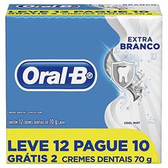 Creme Dental Extra Branco L12P10 Oral-B Simples 12X70G