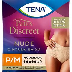Fralda Adulto Tena Pants Discreet Nude P/M 8Un