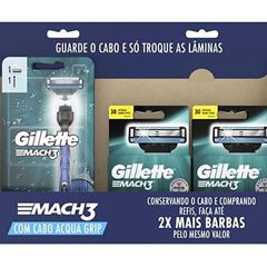 Aparelho Mach3 Acqua Grip Com 2 Aparelho + 4 Cg C/2 Gillette Simples 1Un