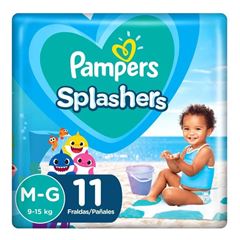 Fralda Pampers Splashers Mar/Pis M/G 11Und