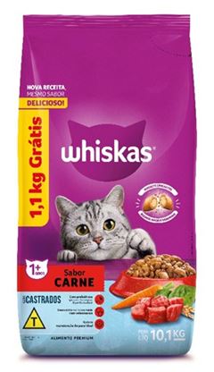 WHISKAS DRY CASTRADOS CARNE 9KG+1,1GT