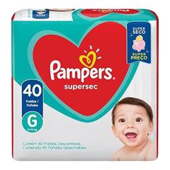 FRALDAS PAMPERS SUPER SEC COM 40 UNIDADES G