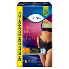 ROUPA INTIMA TENA PANTS DISC BLACK P/M COM 16 UNIDADE