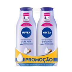 LOCAO NIVEA 400ML SOFT MILK C/2UN PROMO
