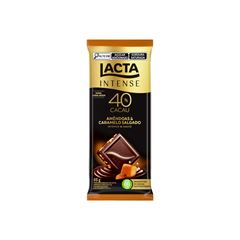 CHOCOLATE COM 40% DE CACAU, AMÊNDOAS & CROCANTE DE CARAMELO SALGADO LACTA INTENSE PACOTE 85G