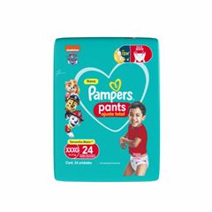 FRALDA DESCARTÁVEL INFANTIL PANTS PAMPERS AJUSTE TOTAL XXXG 18 A 27KG PACOTE 24 UNIDADES