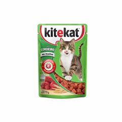 ALIMENTO COMPLETO BALANCEADO PARA GATOS ADULTOS CORDEIRO AO MOLHO KITEKAT SACHÊ 70G