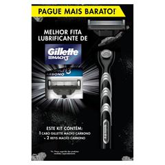 KIT GILLETTE MACH3 1AP +2 CARGA CARBONO