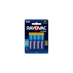PILHA RAYOVAC ALCALINA AA8 L+P- C/8