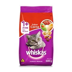 Ração Felina Whiskas Sabor Carne Para Gatos Adultos 500G