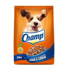 Ração Canina Champ Sabor Carne E Cereal Para Cães Adultos 18Kg